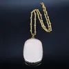 Anhänger Halsketten Edelstahl Natürlichen Kristall Neckless Für Frauen Gold Farbe Rosa Anhänger Schmuck Colgante Mujer NB13S04Pendant Gehen