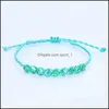 Bedelarmbanden vriendschap kristal geknoopte armband handgemaakte snaar kralen bangle verstelbare gevlochten geweven geweven voor meisje Q553fz drop deli dhurk