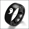 Кольца кольца мод китайский тайцзи любители кольца творческий подход Инь Ян восемь триграмм титановые стальные панк мужчина и женские аксессуары Jewelr Ottlp