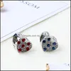 Plata Se adapta a Pandora Pulseras 20 Unids Corazón Púrpura Azul Rojo Cristal Sier Charms Pulsera Cuentas Para Fabricación de Joyas 289C3 Entrega Directa Dhsdi