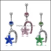 Navel Bell Button Rings D0888 Heart Style Belly Ring Mix Colors 97C3 Drop Delivery Jewelry Body Dhqex