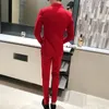 Herenpakken Nieuwste rode mannen voor bruiloft Tuxedos Masculino 2 -pieces (jasbroekbladen) Anzug Herren Custom Made Design Mens