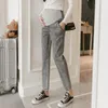 Mulheres grávidas do fundo da maternidade calças de jeans de jeans de calças cortadas primavera e outono use casual solto