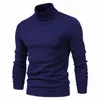 Suéteres masculinos 10 colorir inverno gurtleneck harm preto slim malha pullovers homens homens sólidos casuais malhas de outono malha