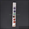 Cristallo di rocca Quarzo Sette Chakra Guarigione Cristalli Pietre Selenite Bastone Bacchetta Per Meditazione Yoga Reiki Spirituale Perline Filo Avvolto Dhflg