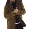 Herenjassen in bovenkleding heren winter dikke warme jas schapenvacht jas met lange mouw bont wol gevoerde berg faux lam los man mannelijk