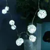 Strings 10m 80leds touwlichten rattan ball slingers vakantie bruiloft feest decorat led kerst sprookjes licht voor binnen buiten buiten