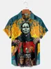 Men's Casual Shirts Frankenstein T-Shirt 3d Shirt Men's Street Loose Large Size Breathable Party Short Sleeve Tops Hawaiian XS-5XL