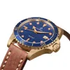 ساعة معصم Boderry Mens الساعات التلقائية الساعات البرونزية الرياضة الرياضة ميكانيكية ساعة Wristwatch Diver 100m مقاومة للماء C3 Miyota 8215