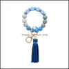 Keychains Lanyards Creatieve Tassel Sile kralen polsband armband sleutelhanger sleutels sleutelen voor vrouwelijke accessoires drop levering fashio ot9ze