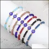 Bracelets de charme tressé mauvais œil bleu bracelet bijoux faits à la main perles de cristal coloré pour femmes fille 2247 T2 livraison directe Dhlr4