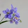 Fleurs décoratives 1 pc 3D Cymbidium Orchidée Artifciail Fleur De Soie Maison El Arrangement Floral Salle De Mariage Décoration Faux
