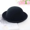 Breda brim hattar vintermössa vintage laday prok pie chapeu de feltro bowler gambler topp hatt lady fedoras ull filt fedora droppe