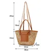 Casual Rattan Basket Bag Designer Wicker Woven Women Handväskor Handgjorda sommarstrandstrå axelkorsskroppar Big Tote Purse 230129