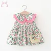 女の子のドレス2pcs/セットフローラルベイビードレスかわいい人形首輪子供服夏のファッション幼児幼児幼児衣装スーツ0〜3 yバッグ