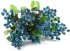 Couronnes de fleurs décoratives tiges de baies bleues artificielles 9,8 pouces arrangement floral de myrtille remplissage de bouquet pour la décoration de fête de mariage à la maison
