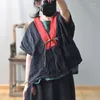 Blouses pour femmes Johnature été chemises de style chinois pour femmes patchwork vintage bouton lin hauts 2023 japon col en v