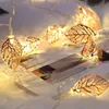 Strings Garland String Light Outdoor Metal Leaves Battery Night For Festival Halloween Party Wedding Decor LampLED LED