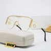Herren-Brille, randlose Sonnenbrille, Polaroid Designs, einteilige Linse, Brillengestell, Senior-Brille, Vintage-Sonnenbrille aus Metall, Modell mit Box