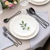 Dinnerware Sets 5Pcs Hollow Cutlery Stainless Steel Shiny Tableware Creative Knife Fork Spoon Black Western Set 5 Pcs