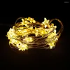 Strings LED -stjärna Fairy Light String Battery Driven Copper Wire Lights Energy Saving Night Outdoor Party Decoration