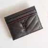 Porta carte di design Uomo Porta carte da donna Portafogli in pelle di agnello nera Tasca portamonete Tasche interne per fessure Borsa piccola in vera pelle regalo all'ingrosso