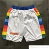 Shorts de basquete retrô costurados com bolso com zíper calça de moletom de malha retrô esportiva S-2XL