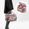 Sacs de rangement sac à tricoter grande taille fil organisateur fourre-tout étui cuboïde avec fermeture à glissière poche pour aiguilles Crochet