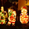 Strings LED Christmas Decoration Lights Santa Claus Snowman Elk Shape Window Suction Cup Holiday