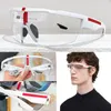 Lunettes de soleil de style futuriste Super hommes Grand bouclier surdimensionné Visière Plat Top Miroir Mono Objectif SPS03 Fashion Lady grand masque incurvé Cadre Lunettes transparentes