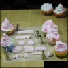 Baking Pastry Tools 8Pcs/Set Home Diy Sile Cake Tool Decorating Squeeze Cream Styling Bakery Dessert Kitchen Accessories Drop Deli Dhe2V