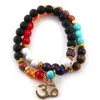 Bracelets de charme MOODPC Mode Belle 8MM Pierre Naturelle Yoga Chakra Mala OM Bracelet Ensemble