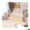 Blankets Home Four Seasons Sofa Bed Sheet Office New Designer Warm Throw Flannel Blanket 150X200Cm Drop Delivery Garden Text Dh6G2