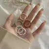 Cluster Rings 8 Colors Minimalist Vintage Colorful Resin Ring Set Ivory Color Acrylic For Women Girl Korean Simple Jewelry Gifts