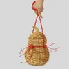 Funny Gourd-Shaped Straw Shoulder Crossbody Bags for Women Handade Woven Handbags Summer Beach Small Purses Cute Travel Bag 2023 230129