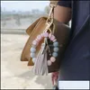 Keychains Lanyards Creatieve Tassel Sile kralen polsband armband sleutelhanger sleutels sleutelen voor vrouwelijke accessoires drop levering fashio ot9ze