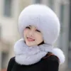 ベレット女性冬の帽子2023フェイクファーボンバーハット屋外風力スカーフ温かい耳の保護ロシアの雪スキーキャップ