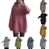 Damenjacken 7 Farben Frauen Kapuzenpullover Erwachsene Solide Langarm Strickjacke mit Kordelzugtasche