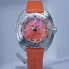 Montres-bracelets THORN Montre de plongée pour homme Cadran orange Verre saphir NH35 Mouvement automatique Lunette tournante Résistant à l'eau 200 m Lumineux