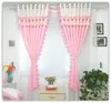 Curtain 2PCS Pastoral Style Lacework Pink Floral Princess Children Room Curtains Bedroom Short Cortinas Window Blackout