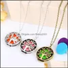 Pendant Necklaces Tree Of Life Aromatherapy Necklace Open Essential Oil Diffuser Floating Locket For Women Men S Fashion Jewelry Acc Otjov