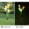 Gazonglampen Outdoor LED Solar Light RGB Color Lily Garden Bloem Waterdichte Decoratieve lamp 600 uur aangedreven Yard Pathway Wedding Wedding