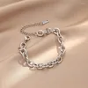 Braccialetti a maglie 5 pezzi/acciaio inossidabile di alta qualità per donna colore oro punk cordolo tessuto sulla mano gioielli regali tendenza