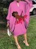 Casual Dresses 2023 Women's Summer African Long Sleeve Tropical Bat Dress Party Evening Retro Trend Beach