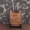 custom Calfskin Handmade trolley bags Pattern Travel Business Senior storage initial suitcase valise aluminium alloy holiday trolley Luxury luggage air box trunk