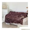 Blankets 150X200Cm Soft Blanket Fashion Brand Travel Portable Coral Fleece Gift For Party Wedding Christmas With Box Drop De Dh3Du