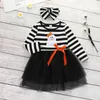 Girl Dresses Tulle Striped Halloween Baby Dress Headband Embroidery Set Cartoon Girls Toddler Dress&Skirt