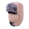 Berets Winter Plush Hat Ski Mask Thickened Ear Cap Bomber And Scarf Male Female Earmuffs Keep Warm Waterproof