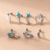 Boucles d'oreilles étalon 1 acier en acier inoxydable Piercing Bleu Zircon Shell Fleur pour femmes 2023 Bijoux de tendance