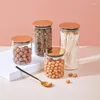 Storage Bottles 1000ml Transparent Glass Candy Jewelry Jar Tea Can With Lid High Borosilicate Bottle Kitchen Grain